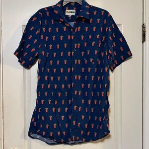 Tipsy Elves Navy Shirt with Cocktail Pattern